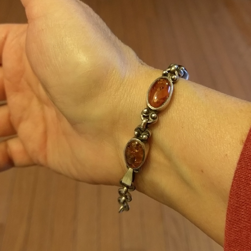 Sterling silver lobster claw bracelet